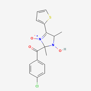 molecular formula C16H15ClN2O3S B3984488 (4-chlorophenyl)[1-hydroxy-2,5-dimethyl-3-oxido-4-(2-thienyl)-2,5-dihydro-1H-imidazol-2-yl]methanone 