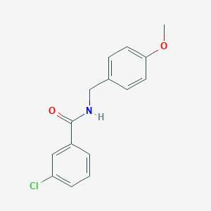 molecular formula C15H14ClNO2 B398449 3-chloro-N-(4-methoxybenzyl)benzamide CAS No. 346725-06-2