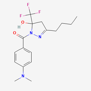 3-butyl-1-[4-(dimethylamino)benzoyl]-5-(trifluoromethyl)-4,5-dihydro-1H-pyrazol-5-ol