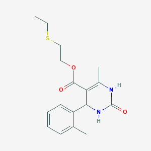 2-(ethylthio)ethyl 6-methyl-4-(2-methylphenyl)-2-oxo-1,2,3,4-tetrahydro-5-pyrimidinecarboxylate