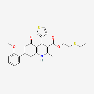 molecular formula C26H29NO4S2 B3984527 2-(ethylthio)ethyl 7-(2-methoxyphenyl)-2-methyl-5-oxo-4-(3-thienyl)-1,4,5,6,7,8-hexahydro-3-quinolinecarboxylate 