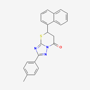 molecular formula C22H17N3OS B3984557 2-(4-methylphenyl)-5-(1-naphthyl)-5,6-dihydro-7H-[1,2,4]triazolo[5,1-b][1,3]thiazin-7-one 