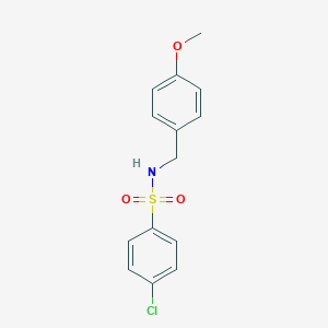 molecular formula C14H14ClNO3S B398457 4-chloro-N-[(4-methoxyphenyl)methyl]benzene-1-sulfonamide CAS No. 349397-05-3