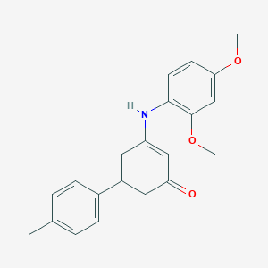 molecular formula C21H23NO3 B3984579 3-[(2,4-dimethoxyphenyl)amino]-5-(4-methylphenyl)-2-cyclohexen-1-one 