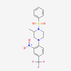 2-methyl-4-[2-nitro-4-(trifluoromethyl)phenyl]-1-(phenylsulfonyl)piperazine