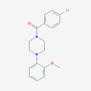molecular formula C18H19ClN2O2 B398461 2-[4-(4-Chlorobenzoyl)-1-piperazinyl]phenyl methyl ether 