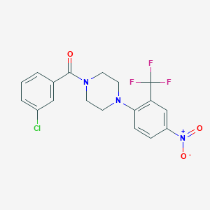 1-(3-chlorobenzoyl)-4-[4-nitro-2-(trifluoromethyl)phenyl]piperazine