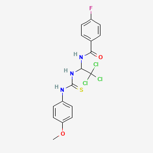 4-fluoro-N-[2,2,2-trichloro-1-({[(4-methoxyphenyl)amino]carbonothioyl}amino)ethyl]benzamide