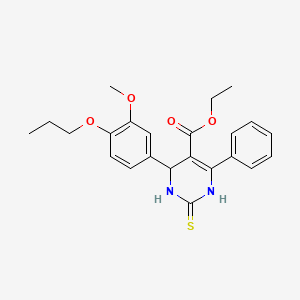 ethyl 2-mercapto-6-(3-methoxy-4-propoxyphenyl)-4-phenyl-1,6-dihydro-5-pyrimidinecarboxylate