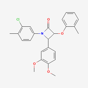 molecular formula C25H24ClNO4 B3984643 1-(3-chloro-4-methylphenyl)-4-(3,4-dimethoxyphenyl)-3-(2-methylphenoxy)-2-azetidinone 