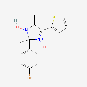 molecular formula C15H15BrN2O2S B3984645 2-(4-bromophenyl)-2,5-dimethyl-4-(2-thienyl)-2,5-dihydro-1H-imidazol-1-ol 3-oxide 