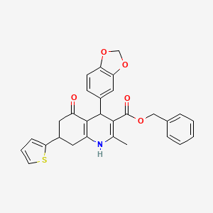 molecular formula C29H25NO5S B3984667 benzyl 4-(1,3-benzodioxol-5-yl)-2-methyl-5-oxo-7-(2-thienyl)-1,4,5,6,7,8-hexahydro-3-quinolinecarboxylate 