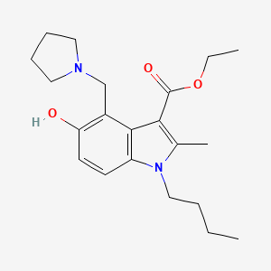 ethyl 1-butyl-5-hydroxy-2-methyl-4-(1-pyrrolidinylmethyl)-1H-indole-3-carboxylate