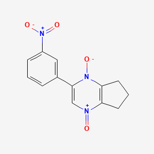 molecular formula C13H11N3O4 B3984700 2-(3-nitrophenyl)-6,7-dihydro-5H-cyclopenta[b]pyrazine 1,4-dioxide 