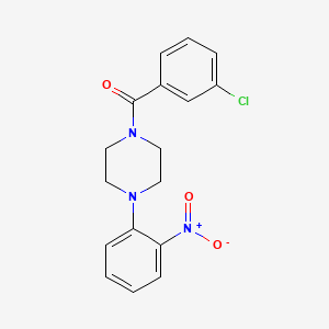 molecular formula C17H16ClN3O3 B3984713 1-(3-chlorobenzoyl)-4-(2-nitrophenyl)piperazine 