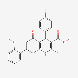 molecular formula C25H24FNO4 B3984720 methyl 4-(4-fluorophenyl)-7-(2-methoxyphenyl)-2-methyl-5-oxo-1,4,5,6,7,8-hexahydro-3-quinolinecarboxylate 