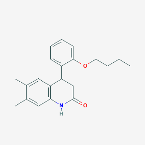 molecular formula C21H25NO2 B3984749 4-(2-butoxyphenyl)-6,7-dimethyl-3,4-dihydro-2(1H)-quinolinone 