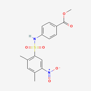 molecular formula C16H16N2O6S B3984753 methyl 4-{[(2,4-dimethyl-5-nitrophenyl)sulfonyl]amino}benzoate 