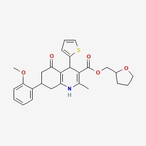 tetrahydro-2-furanylmethyl 7-(2-methoxyphenyl)-2-methyl-5-oxo-4-(2-thienyl)-1,4,5,6,7,8-hexahydro-3-quinolinecarboxylate