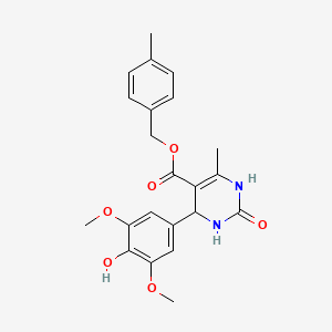 molecular formula C22H24N2O6 B3984825 4-methylbenzyl 4-(4-hydroxy-3,5-dimethoxyphenyl)-6-methyl-2-oxo-1,2,3,4-tetrahydro-5-pyrimidinecarboxylate 