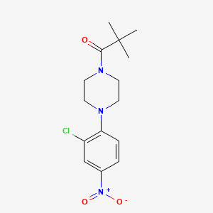 molecular formula C15H20ClN3O3 B3984828 1-[4-(2-Chloro-4-nitrophenyl)piperazin-1-yl]-2,2-dimethylpropan-1-one 