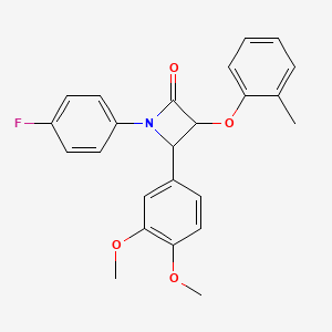 molecular formula C24H22FNO4 B3984836 4-(3,4-Dimethoxyphenyl)-1-(4-fluorophenyl)-3-(2-methylphenoxy)azetidin-2-one 