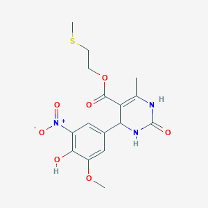 2-(methylthio)ethyl 4-(4-hydroxy-3-methoxy-5-nitrophenyl)-6-methyl-2-oxo-1,2,3,4-tetrahydro-5-pyrimidinecarboxylate