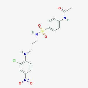 molecular formula C17H19ClN4O5S B3984860 N-{4-[({3-[(2-chloro-4-nitrophenyl)amino]propyl}amino)sulfonyl]phenyl}acetamide 