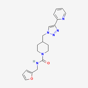 molecular formula C19H22N6O2 B3984868 N-(2-furylmethyl)-4-{[4-(2-pyridinyl)-1H-1,2,3-triazol-1-yl]methyl}-1-piperidinecarboxamide 