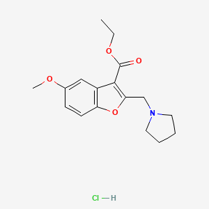 molecular formula C17H22ClNO4 B3984910 ethyl 5-methoxy-2-(1-pyrrolidinylmethyl)-1-benzofuran-3-carboxylate hydrochloride 