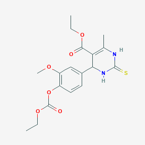 ethyl 6-{4-[(ethoxycarbonyl)oxy]-3-methoxyphenyl}-2-mercapto-4-methyl-1,6-dihydro-5-pyrimidinecarboxylate