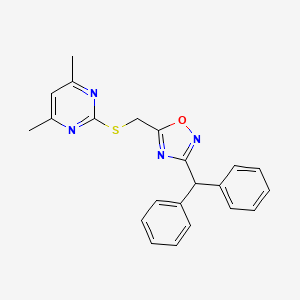 2-({[3-(diphenylmethyl)-1,2,4-oxadiazol-5-yl]methyl}thio)-4,6-dimethylpyrimidine