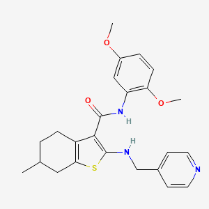 molecular formula C24H27N3O3S B3984942 N-(2,5-dimethoxyphenyl)-6-methyl-2-[(4-pyridinylmethyl)amino]-4,5,6,7-tetrahydro-1-benzothiophene-3-carboxamide 