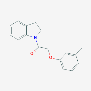 molecular formula C17H17NO2 B398496 1-[(3-Methylphenoxy)acetyl]indoline 