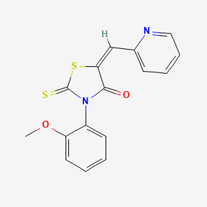 molecular formula C16H12N2O2S2 B3984982 3-(2-methoxyphenyl)-5-(2-pyridinylmethylene)-2-thioxo-1,3-thiazolidin-4-one 