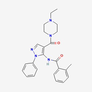 N-{4-[(4-ethyl-1-piperazinyl)carbonyl]-1-phenyl-1H-pyrazol-5-yl}-2-methylbenzamide