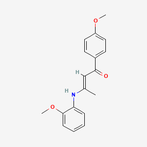 molecular formula C18H19NO3 B3985018 1-(4-methoxyphenyl)-3-[(2-methoxyphenyl)amino]-2-buten-1-one 