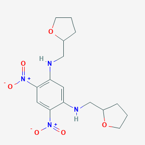 molecular formula C16H22N4O6 B398509 4,6-dinitro-N~1~,N~3~-bis(tetrahydro-2-furanylmethyl)-1,3-benzenediamine 