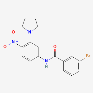 3-bromo-N-[2-methyl-4-nitro-5-(1-pyrrolidinyl)phenyl]benzamide