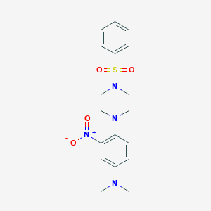 N,N-dimethyl-3-nitro-4-[4-(phenylsulfonyl)-1-piperazinyl]aniline