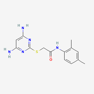 molecular formula C14H17N5OS B3985124 2-[(4,6-diamino-2-pyrimidinyl)thio]-N-(2,4-dimethylphenyl)acetamide 