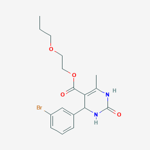 molecular formula C17H21BrN2O4 B3985169 2-propoxyethyl 4-(3-bromophenyl)-6-methyl-2-oxo-1,2,3,4-tetrahydro-5-pyrimidinecarboxylate 