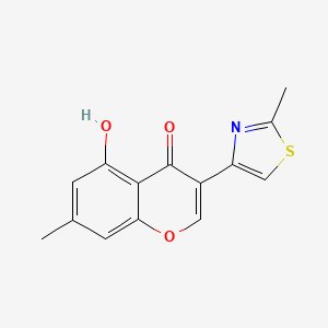 molecular formula C14H11NO3S B3985194 5-hydroxy-7-methyl-3-(2-methyl-1,3-thiazol-4-yl)-4H-chromen-4-one 