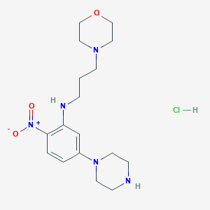 molecular formula C17H28ClN5O3 B3985207 N-[3-(4-morpholinyl)propyl]-2-nitro-5-(1-piperazinyl)aniline hydrochloride 