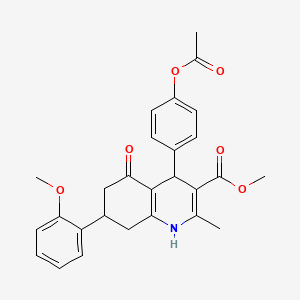 methyl 4-[4-(acetyloxy)phenyl]-7-(2-methoxyphenyl)-2-methyl-5-oxo-1,4,5,6,7,8-hexahydro-3-quinolinecarboxylate