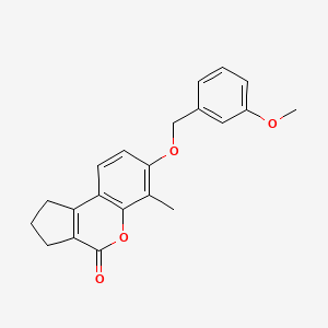 molecular formula C21H20O4 B3985228 7-[(3-methoxybenzyl)oxy]-6-methyl-2,3-dihydrocyclopenta[c]chromen-4(1H)-one 