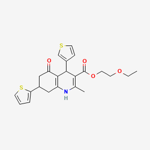 2-ethoxyethyl 2-methyl-5-oxo-7-(2-thienyl)-4-(3-thienyl)-1,4,5,6,7,8-hexahydro-3-quinolinecarboxylate