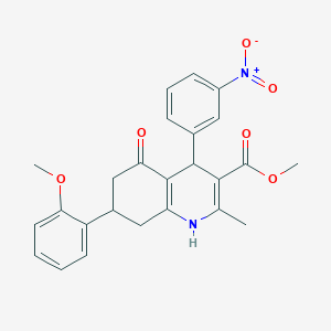 molecular formula C25H24N2O6 B3985236 methyl 7-(2-methoxyphenyl)-2-methyl-4-(3-nitrophenyl)-5-oxo-1,4,5,6,7,8-hexahydro-3-quinolinecarboxylate 