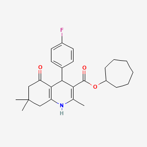 cycloheptyl 4-(4-fluorophenyl)-2,7,7-trimethyl-5-oxo-1,4,5,6,7,8-hexahydro-3-quinolinecarboxylate