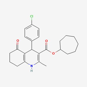 molecular formula C24H28ClNO3 B3985252 cycloheptyl 4-(4-chlorophenyl)-2-methyl-5-oxo-1,4,5,6,7,8-hexahydro-3-quinolinecarboxylate 